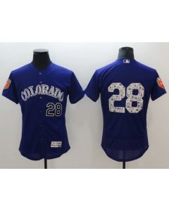 Men's Colorado Rockies #28 Nolan Arenado 2018 Spring Training Flexbase Stitched MLB Jersey
