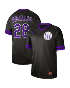 Men's Colorado Rockies #28 Nolan Arenado Black Cooperstown Collection Legend Stitched MLB Jersey
