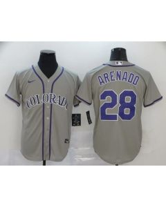 Men's Colorado Rockies #28 Nolan Arenado Grey Cool Base Stitched MLB Jersey
