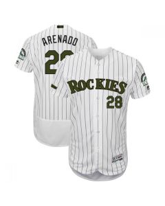 Men's Colorado Rockies #28 Nolan Arenado White 2018 Memorial Day Flexbase Stitched MLB Jersey