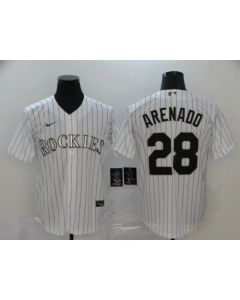 Men's Colorado Rockies #28 Nolan Arenado White Cool Base Stitched MLB Jersey