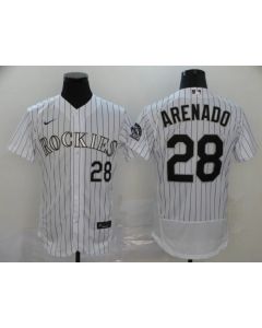Men's Colorado Rockies #28 Nolan Arenado White Flex Base Stitched MLB Jersey