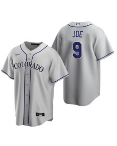 Men's Colorado Rockies #9 Connor Joe Grey Stitched Baseball Jersey
