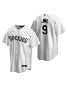 Men's Colorado Rockies #9 Connor Joe White Stitched Baseball Jersey