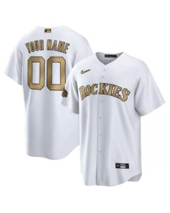 Men's Colorado Rockies ACTIVE Player Custom 2022 All-Star White Cool Base Stitched Baseball Jersey