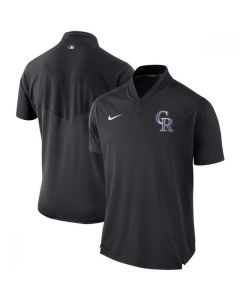 Men's Colorado Rockies Black Authentic Collection Elite Performance Polo