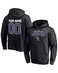 Men's Colorado Rockies Black Custom Winning Streak Name & Number Pullover Hoodie