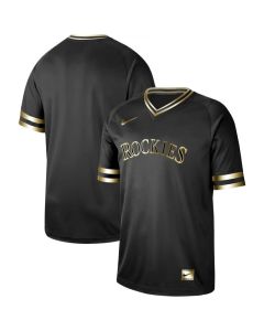 Men's Colorado Rockies Black Gold Stitched MLB Jersey