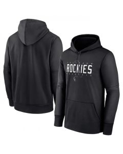 Men's Colorado Rockies Black Pregame Performance Pullover Hoodie