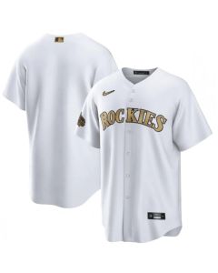 Men's Colorado Rockies Blank 2022 All-Star White Cool Base Stitched Baseball Jersey