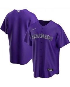 Men's Colorado Rockies Blank Purple Cool Base Stitched Jersey