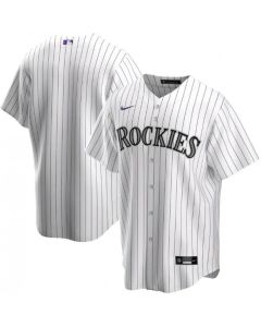 Men's Colorado Rockies Blank White Cool Base Stitched MLB Jersey