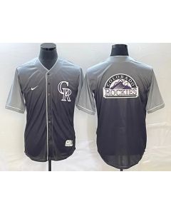 Men's Colorado Rockies Grey Drift Edition Team Big Logo Stitched Baseball Jersey