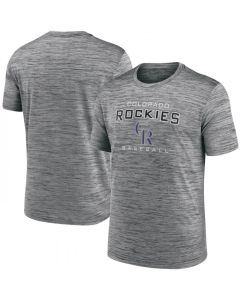 Men's Colorado Rockies Grey Velocity Practice Performance T-Shirt