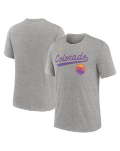 Men's Colorado Rockies Heather Charcoal 2025 City Connect Tri-Blend T-Shirt