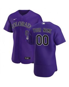 Men's Colorado Rockies Purple Customized Stitched MLB Jersey