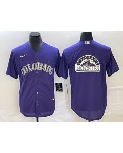 Men's Colorado Rockies Purple Team Big Logo Stitched Baseball Jersey