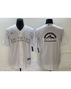 Men's Colorado Rockies White Team Big Logo Stitched Baseball Jersey