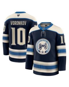 Men's Columbus Blue Jackets #10 Dmitri Voronkov Navy 2024-25 Alternate Stitched Hockey Jersey