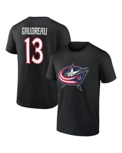 Men's Columbus Blue Jackets #13 Johnny Gaudreau Black T-Shirt