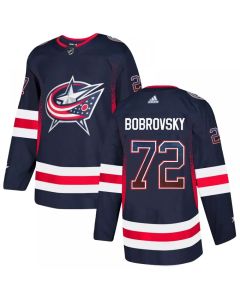 Men's Columbus Blue Jackets #72 Sergei Bobrovsky Navy Drift Fashion Stitched NHL Jersey