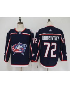 Men's Columbus Blue Jackets #72 Sergei Bobrovsky Navy Stitched NHL Jersey