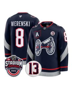 Men's Columbus Blue Jackets #8 Zach Werenski Navy 2024-25 Stadium Series With A Patch Stitched Hockey Premium Jersey
