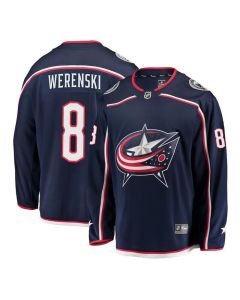 Men's Columbus Blue Jackets #8 Zach Werenski Navy Stitched Hockey Jersey