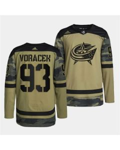 Men's Columbus Blue Jackets #93 Jakub Voracek 2022 Camo Military Appreciation Night Stitched Jersey