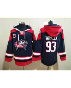 Men's Columbus Blue Jackets #93 Jakub Voracek Navy Ageless Must-Have Lace-Up Pullover Hoodie