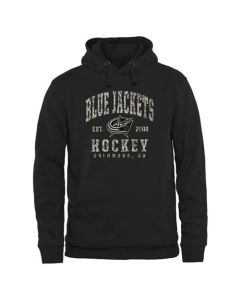 Men's Columbus Blue Jackets Black Camo Stack Pullover Hoodie