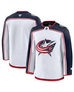Men's Columbus Blue Jackets Blank White 2024-25 Away Stitched Hockey Premium Jersey