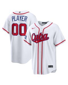 Men's Cuba Baseball Custom White 2026 World Baseball Classic Home Jersey (White)