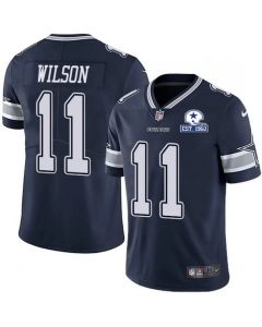 Men's Dallas Cowboys #11 Cedrick Wilson Navy With Established In 1960 Patch Limited Stitched Jersey