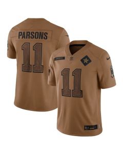 Men's Dallas Cowboys #11 Micah Parsons 2023 Brown Salute To Service Limited Stitched Football Jersey