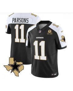 Men's Dallas Cowboys #11 Micah Parsons 2023 F.U.S.E. Black/White With Established In 1960 Patch Stitched Football Jersey