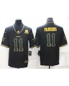 Men's Dallas Cowboys #11 Micah Parsons Black Golden Edition Limited Stitched Jersey