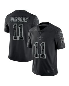 Men's Dallas Cowboys #11 Micah Parsons Black Reflective Limited Stitched Football Jersey
