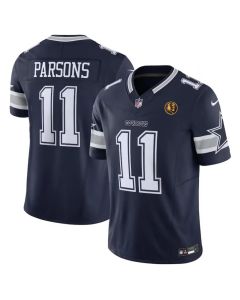 Men's Dallas Cowboys #11 Micah Parsons Navy 2023 F.U.S.E. With John Madden Patch Vapor Limited Stitched Football Jersey