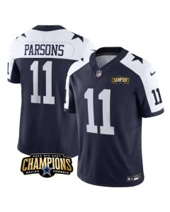 Men's Dallas Cowboys #11 Micah Parsons Navy/White 2023 F.U.S.E. NFC East Champions Patch Stitched Football Jersey