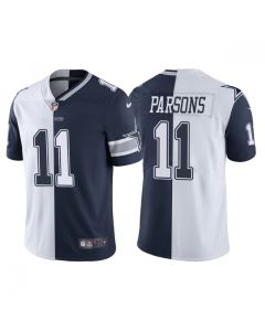 Men's Dallas Cowboys #11 Micah Parsons Navy White Split Vapor Untouchable Limited Stitched Jersey (White Navy)