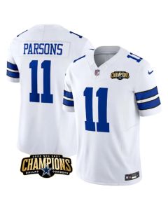Men's Dallas Cowboys #11 Micah Parsons White 2023 F.U.S.E. NFC East Champions Patch Stitched Football Jersey