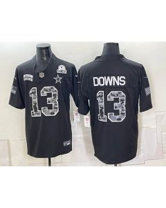 Men's Dallas Cowboys #13 Caleb Downs Black NFL Draft With Patch 2026 Salute to Service Vapor F.U.S.E. Limited Jersey (2026)