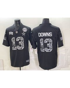 Men's Dallas Cowboys #13 Caleb Downs Black NFL Draft With Patch 2026 Salute to Service Vapor F.U.S.E. Limited Jersey (Black)
