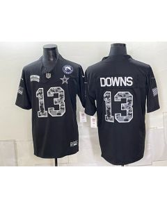 Men's Dallas Cowboys #13 Caleb Downs Black NFL Draft With Patch 2026 Salute to Service Vapor F.U.S.E. Limited Jersey