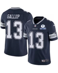 Men's Dallas Cowboys #13 Michael Gallup Navy With Established In 1960 Patch Limited Stitched Jersey