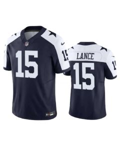 Men's Dallas Cowboys #15 Trey Lance Navy 2023 F.U.S.E. Thanksgiving Limited Stitched Football Jersey