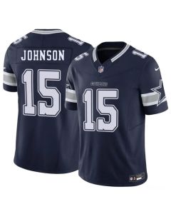Men's Dallas Cowboys #15 Tyler Johnson Navy 2026 NFL Draft Vapor F.U.S.E. Limited Jersey (Navy)