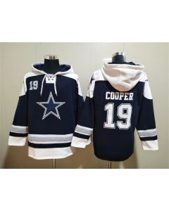 Men's Dallas Cowboys #19 Amari Cooper Navy Ageless Must-Have Lace-Up Pullover Hoodie