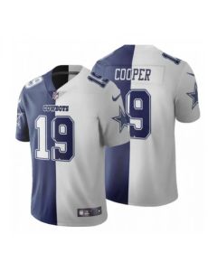 Men's Dallas Cowboys #19 Amari Cooper Navy White Split Vapor Untouchable Limited Stitched Jersey
